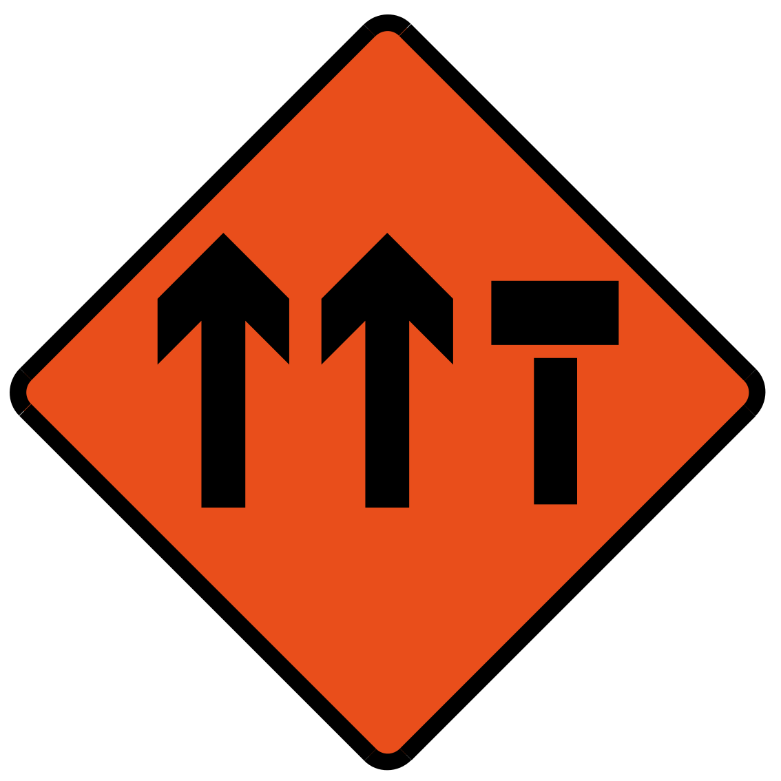 Layout of lanes ahead 